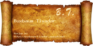 Buxbaum Tivadar névjegykártya